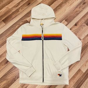 Aviator Nation Vintage White 5 Stripe hoodie